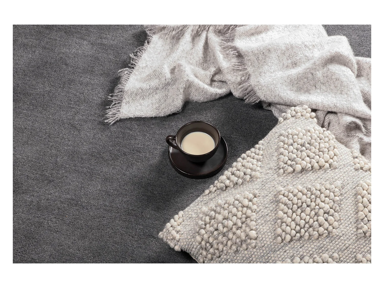 Tapis Déco Rond en Laine "Ulla" 200cm Gris Foncé