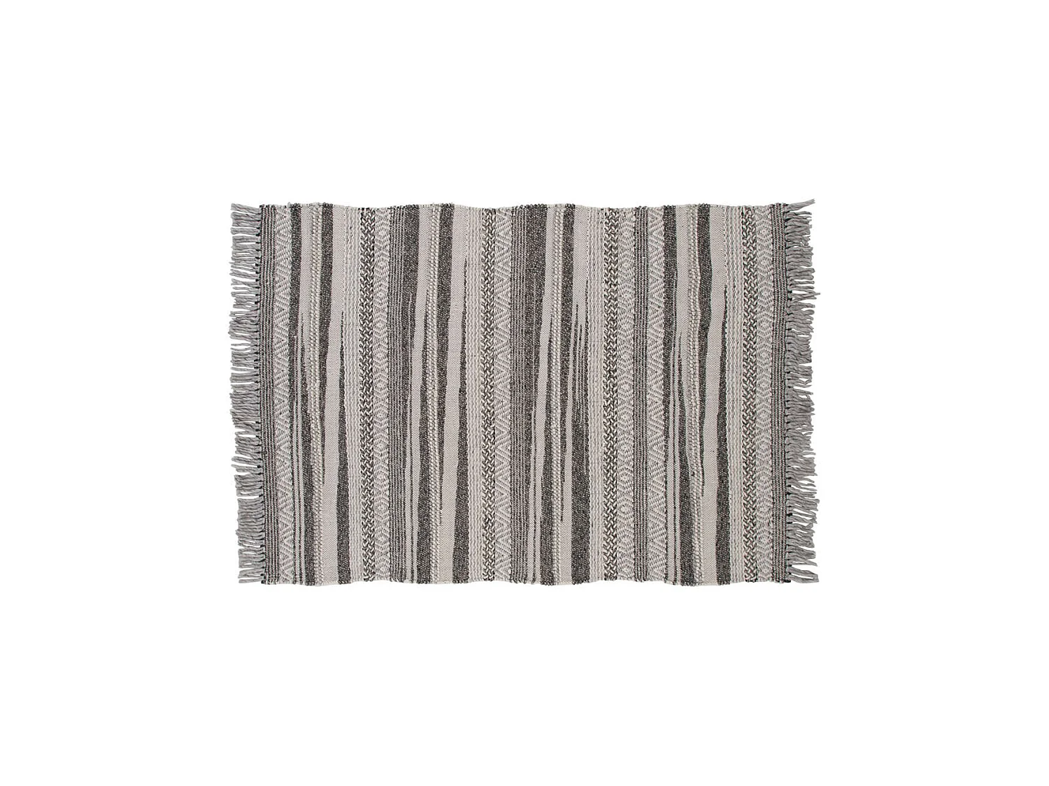 Tapis Déco en Laine "Alwar" 170x240cm Gris Foncé