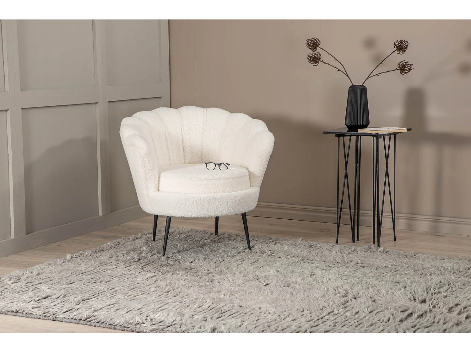 Tapis Déco en Laine "Leiko" 200x300cm Gris