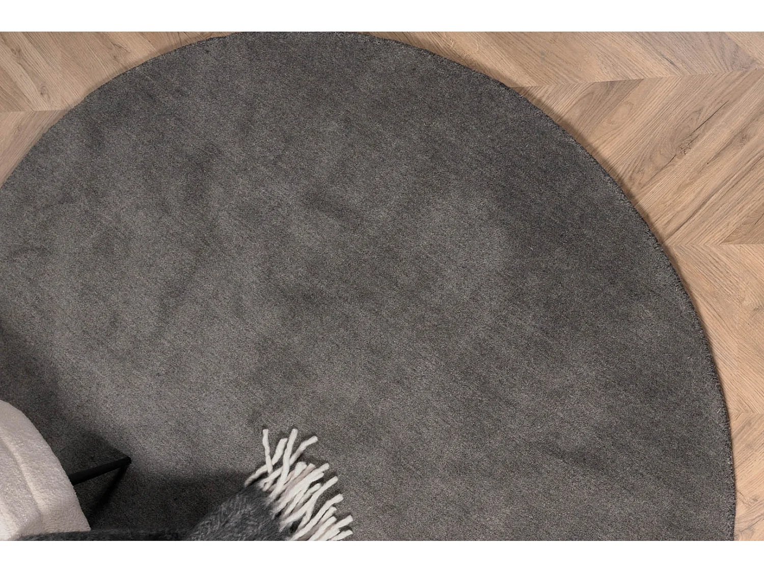 Tapis Déco Rond en Laine "Ulla" 200cm Gris