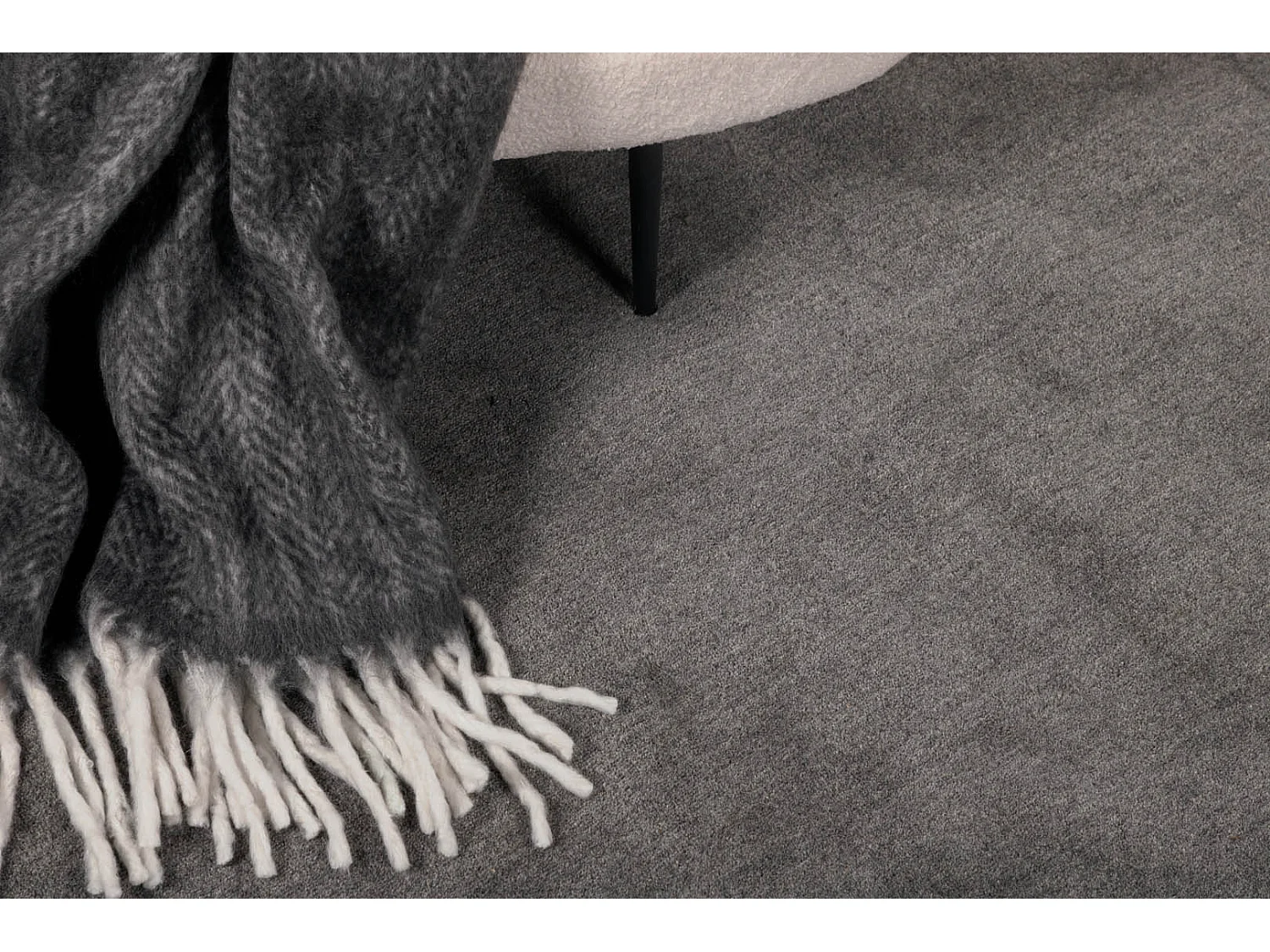 Tapis Déco Rond en Laine "Ulla" 200cm Gris