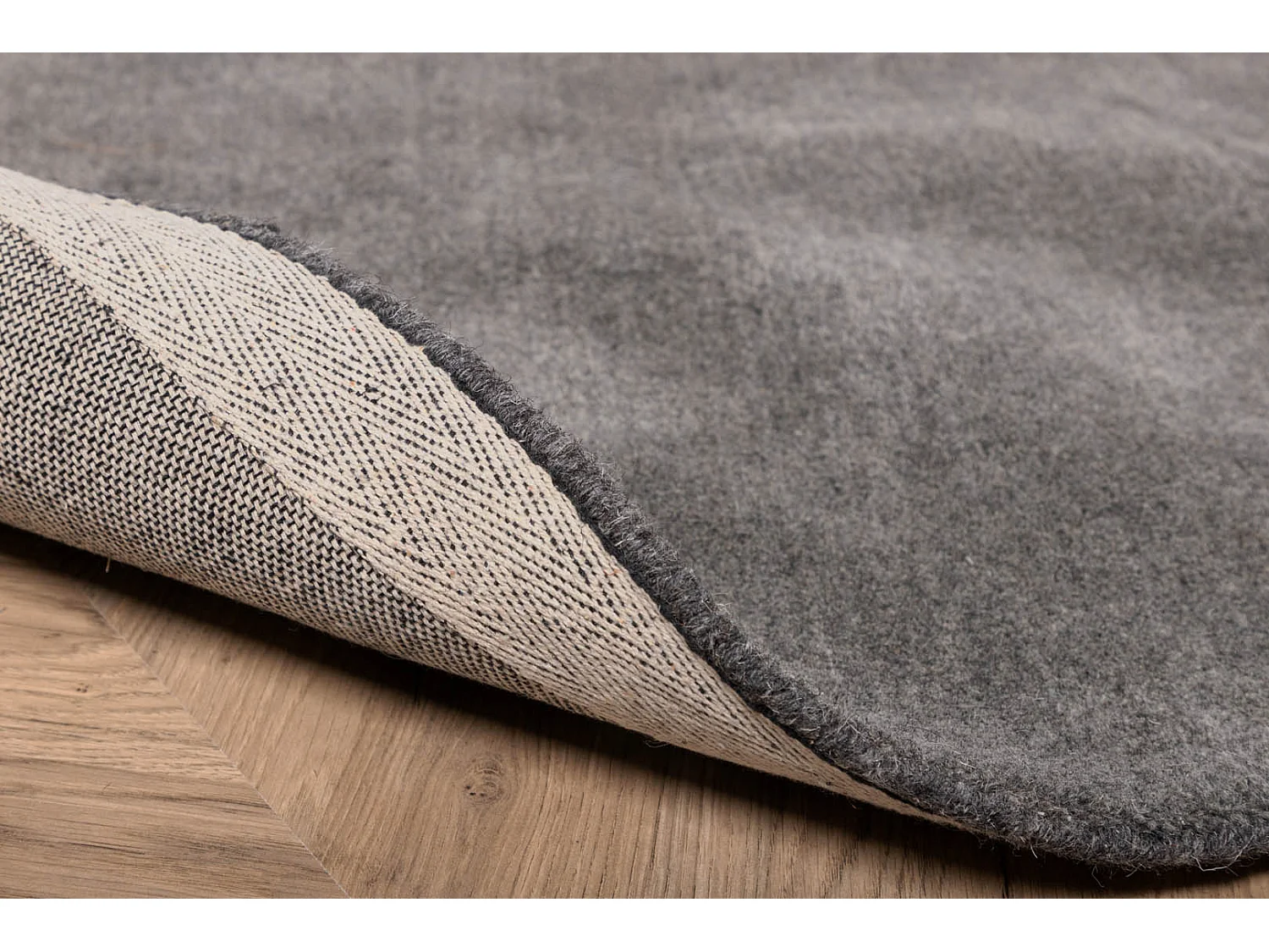 Tapis Déco Rond en Laine "Ulla" 200cm Gris