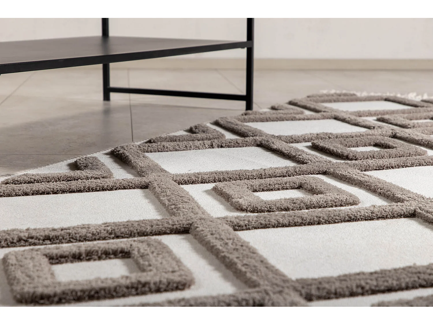 Tapis Déco en Relief "Towa" 200x300cm Marron