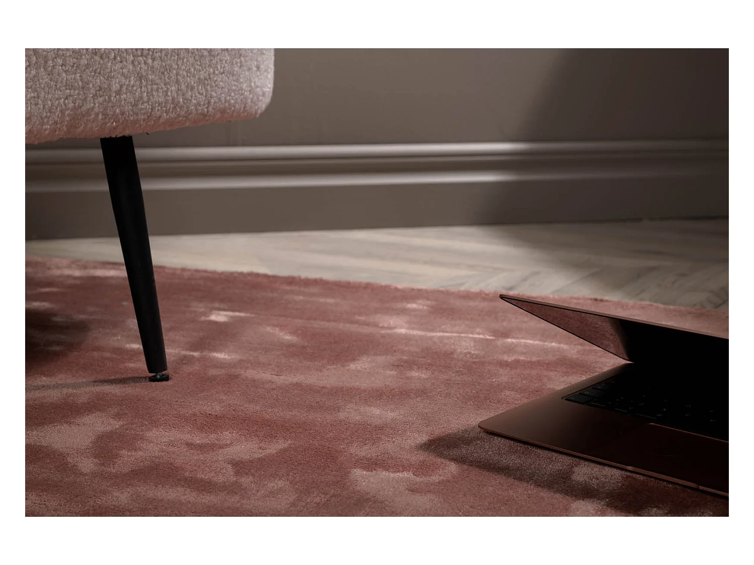 Tapis Déco "Indra" 251x352cm Rose Poudré
