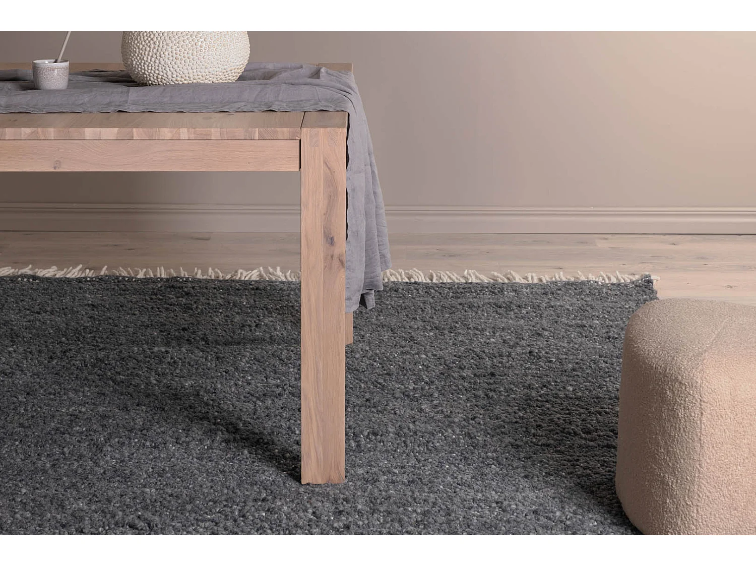 Betina vloerkleed 230x160 cm wol grijs.