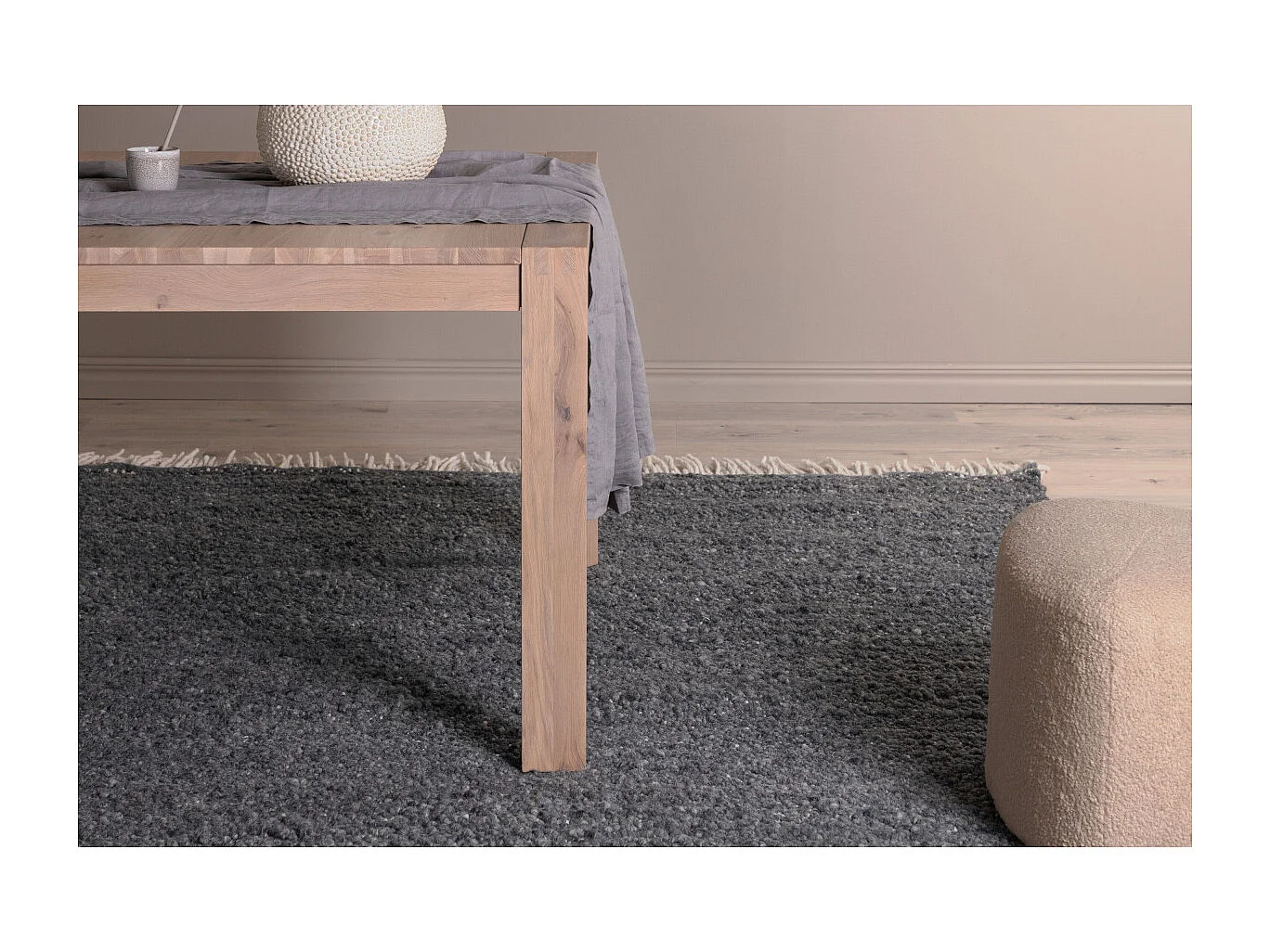 Tapis Déco en Laine "Betina" 160x230cm Gris