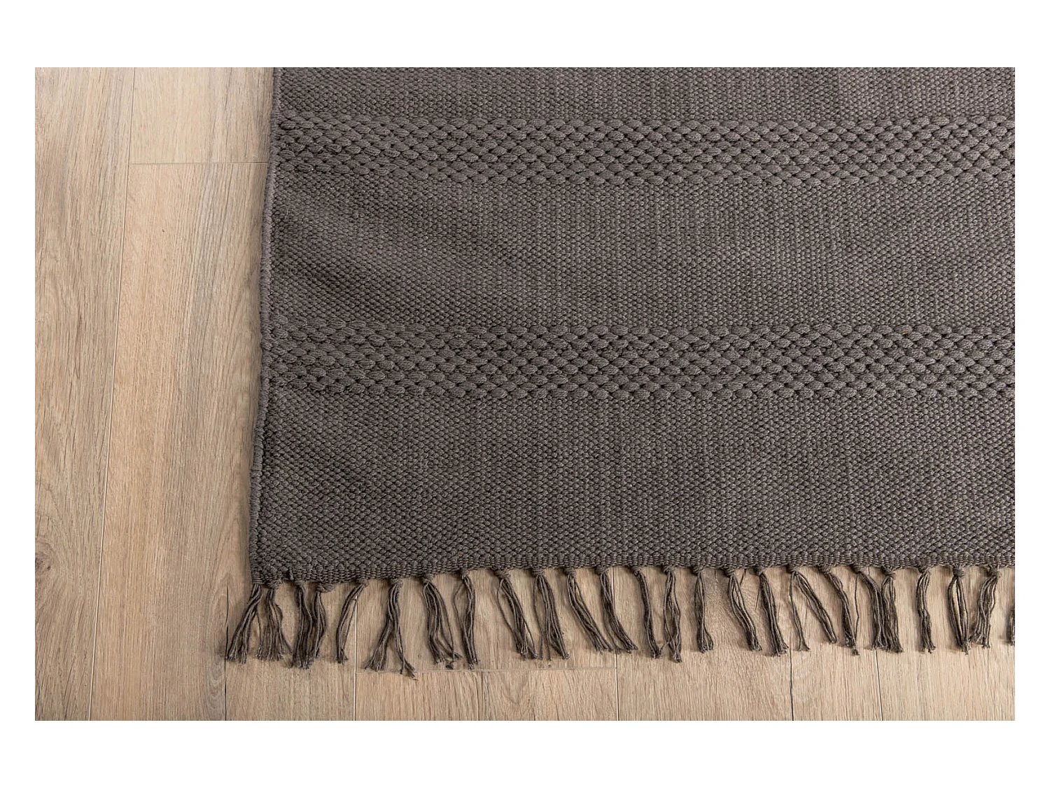 Nico vloerkleed 300x200 cm katoen grijs.