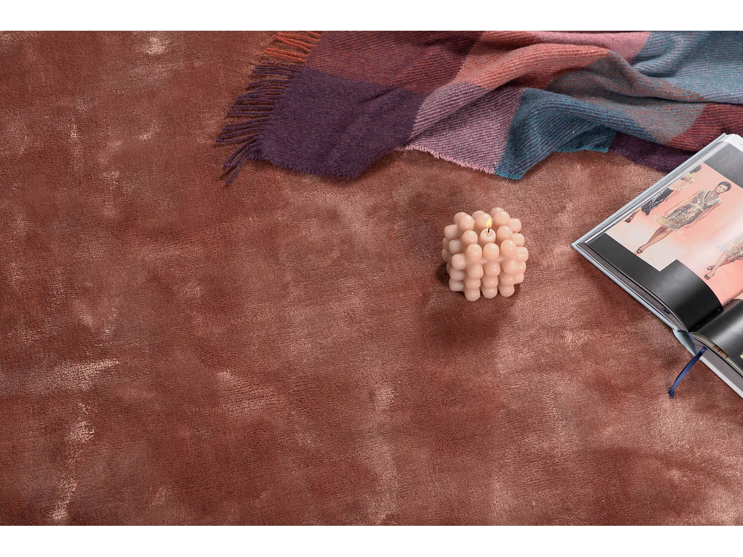 Tapis Déco Rond "Indra" 200cm Rose Poudré