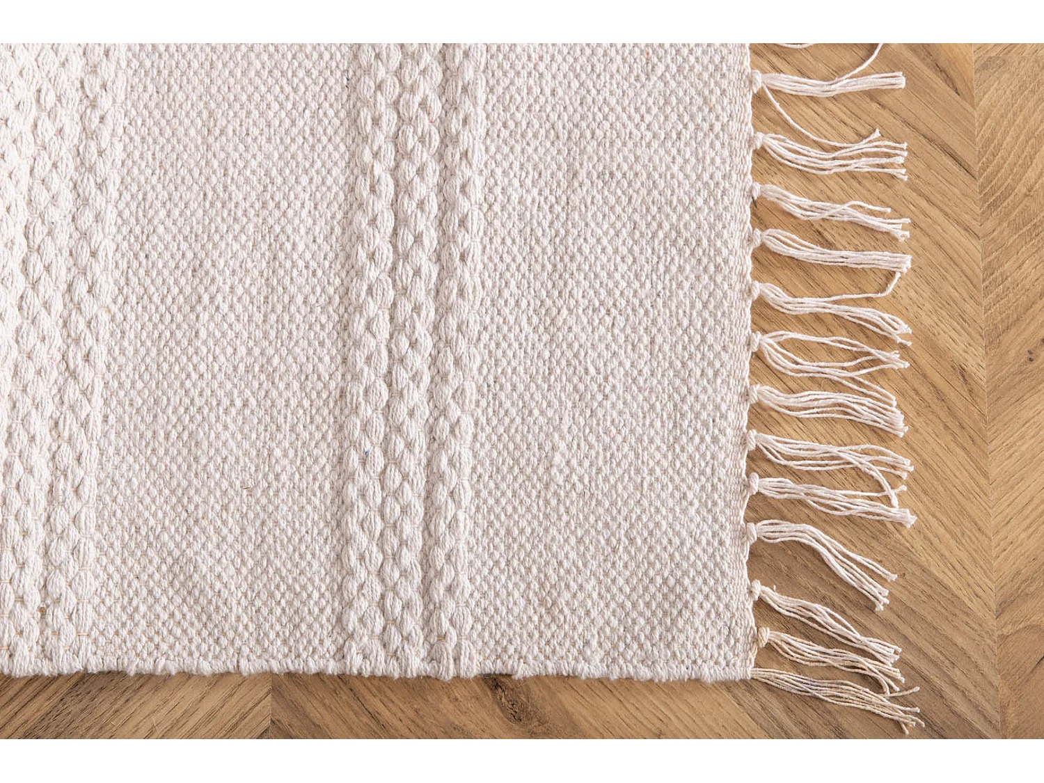 Tapis Déco "Nico" 80x250cm Blanc Cassé