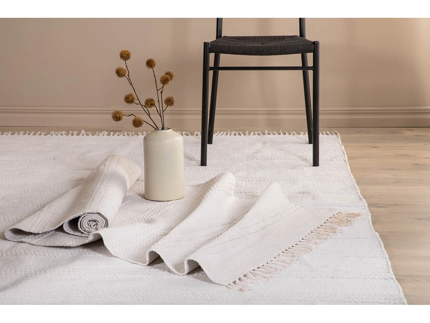 Tapis Déco "Nico" 80x250cm Blanc Cassé