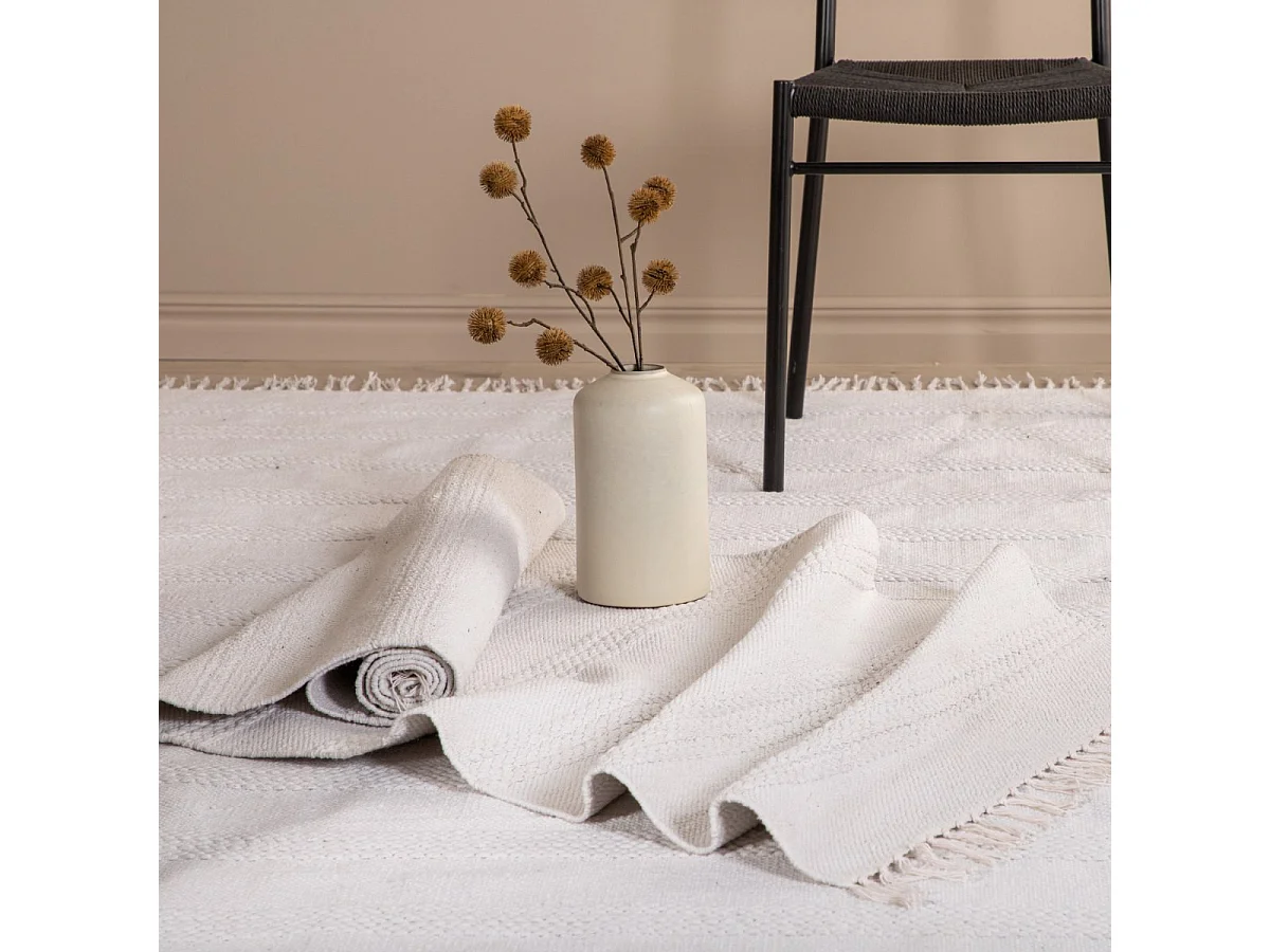 Tapis Déco "Nico" 80x250cm Blanc Cassé