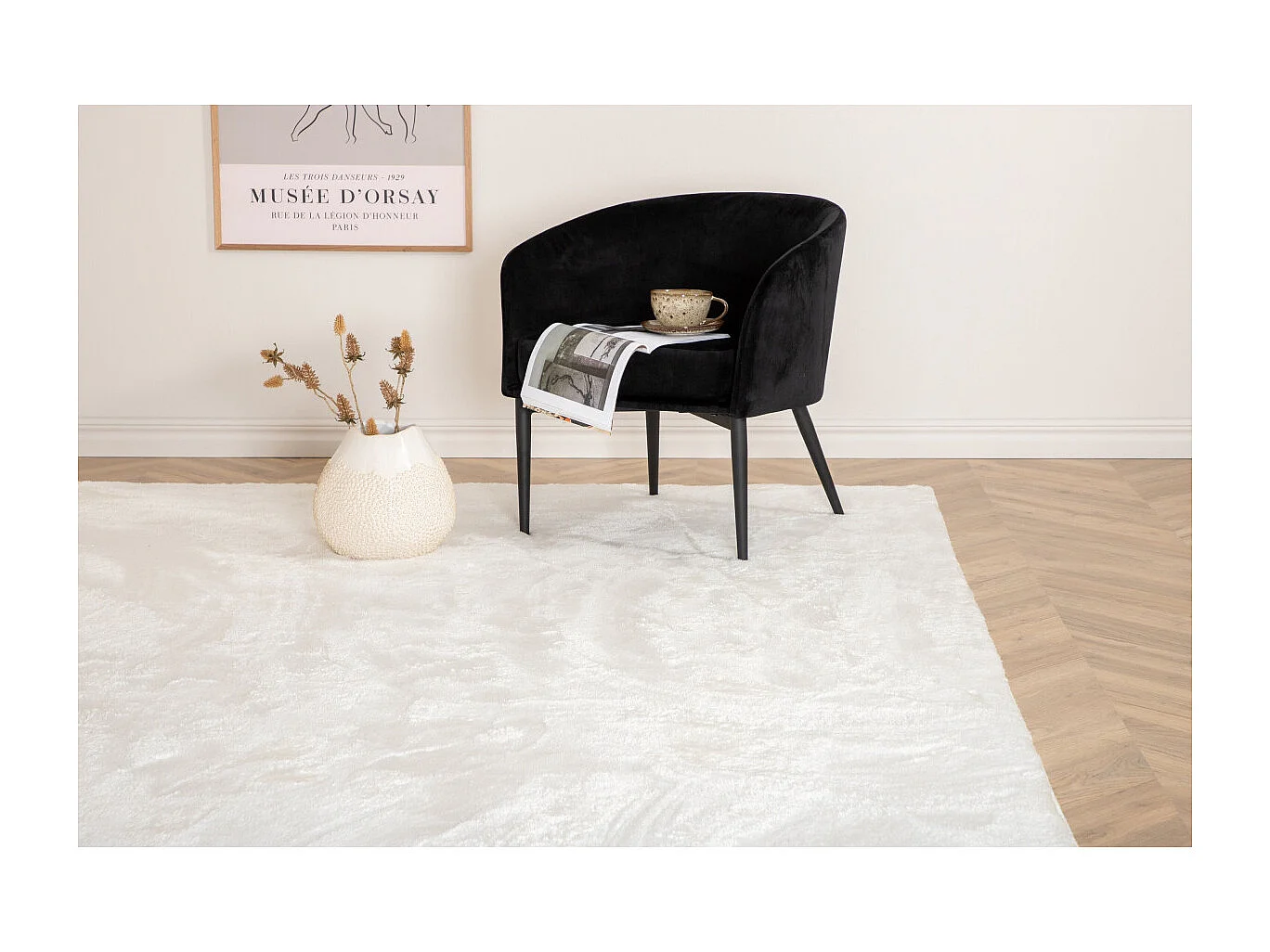 Tapis Design Uni "Blanca" 160x230cm Blanc