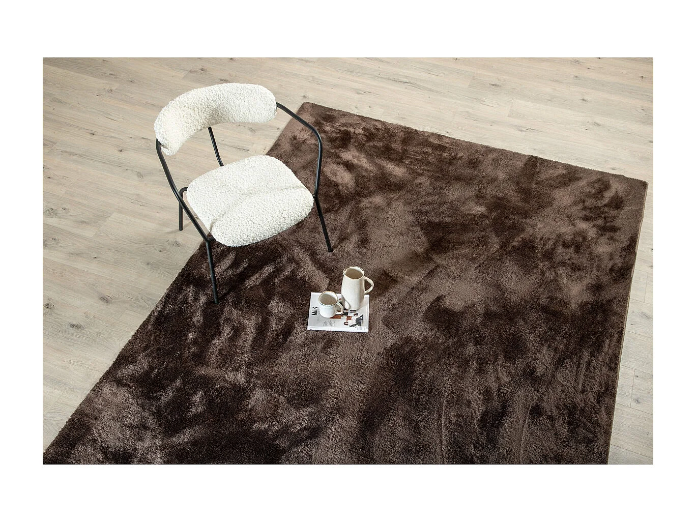 Tapis Design Uni "Blanca" 160x230cm Nougat