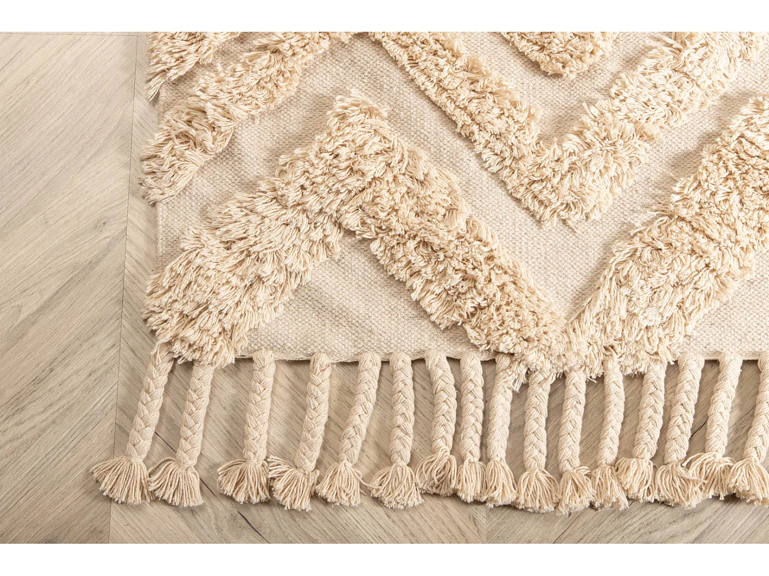 Tapis Déco Tufté "Hilma" 200x300cm Beige