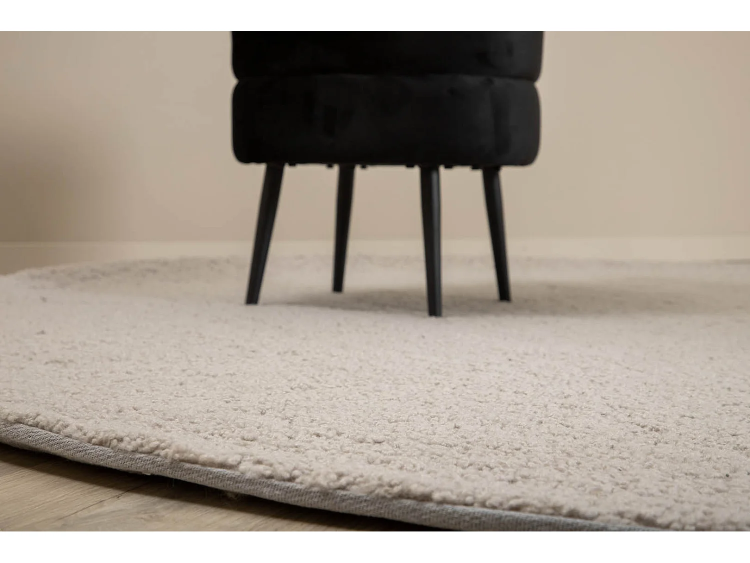 Tapis Rond Bouclette "Teddy" 200cm Gris