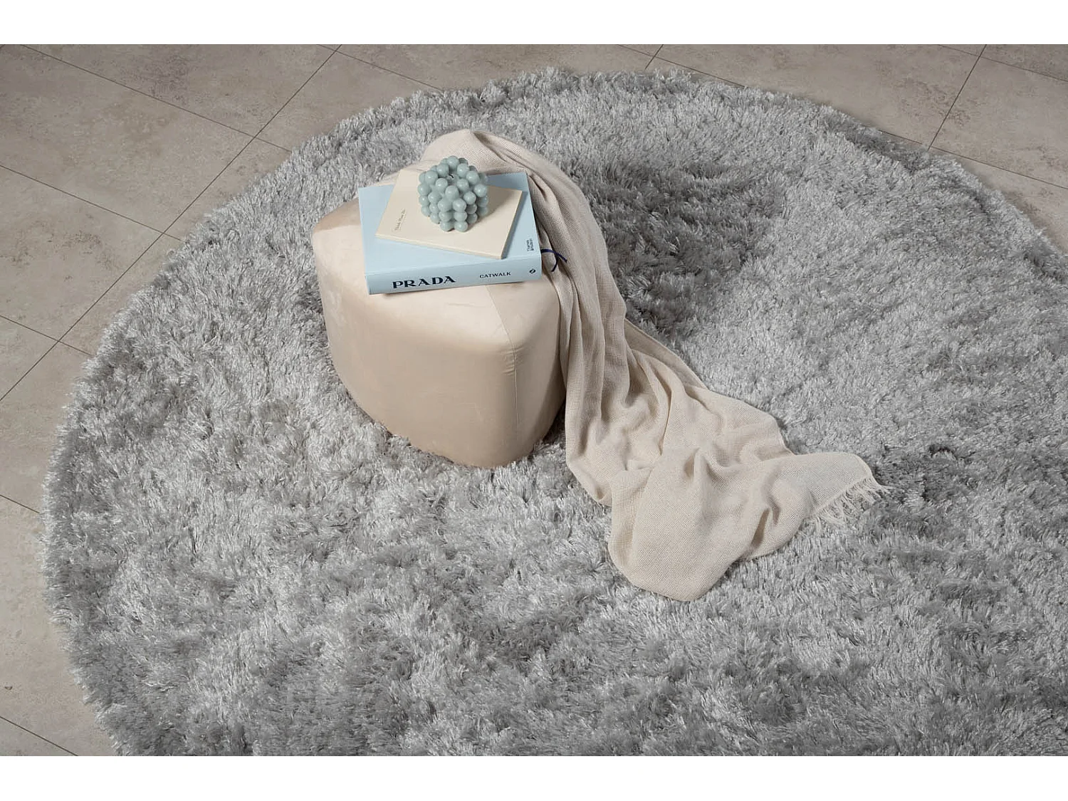 Tapis Rond Design "Natta" 200cm Gris