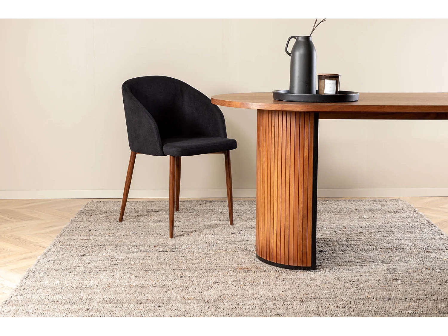 Loump vloerkleed 300x200 cm wol beige, grijs.