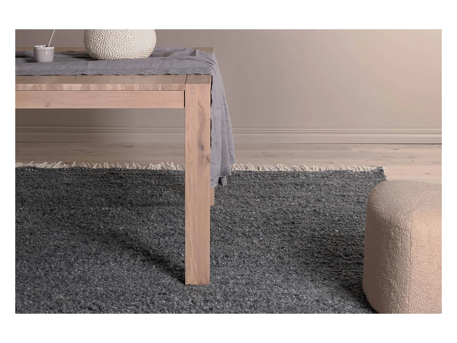 Tapis Déco en Laine "Betina" 200x300cm Gris