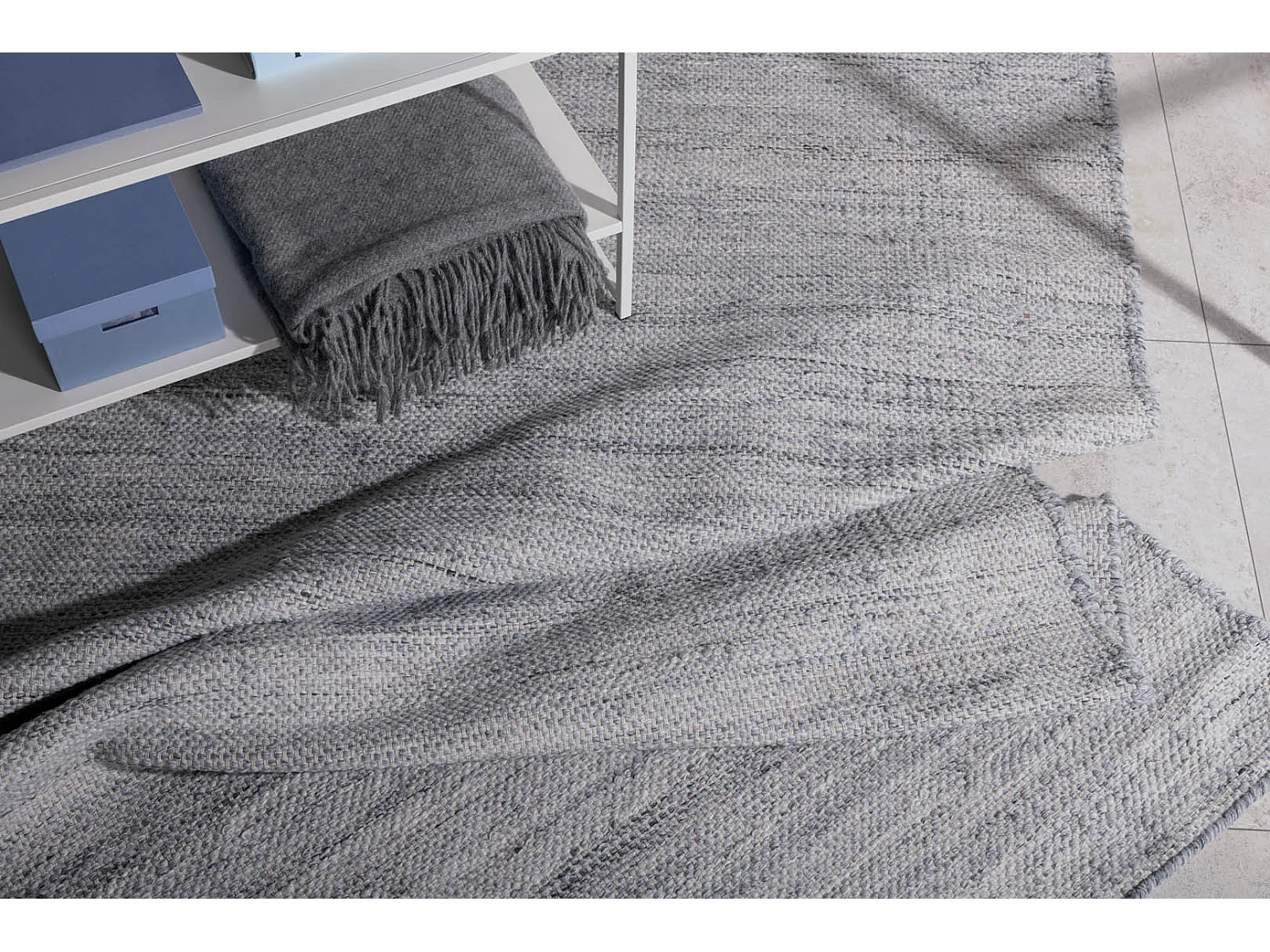 Devi vloerkleed 240x170 cm polyester grijs.