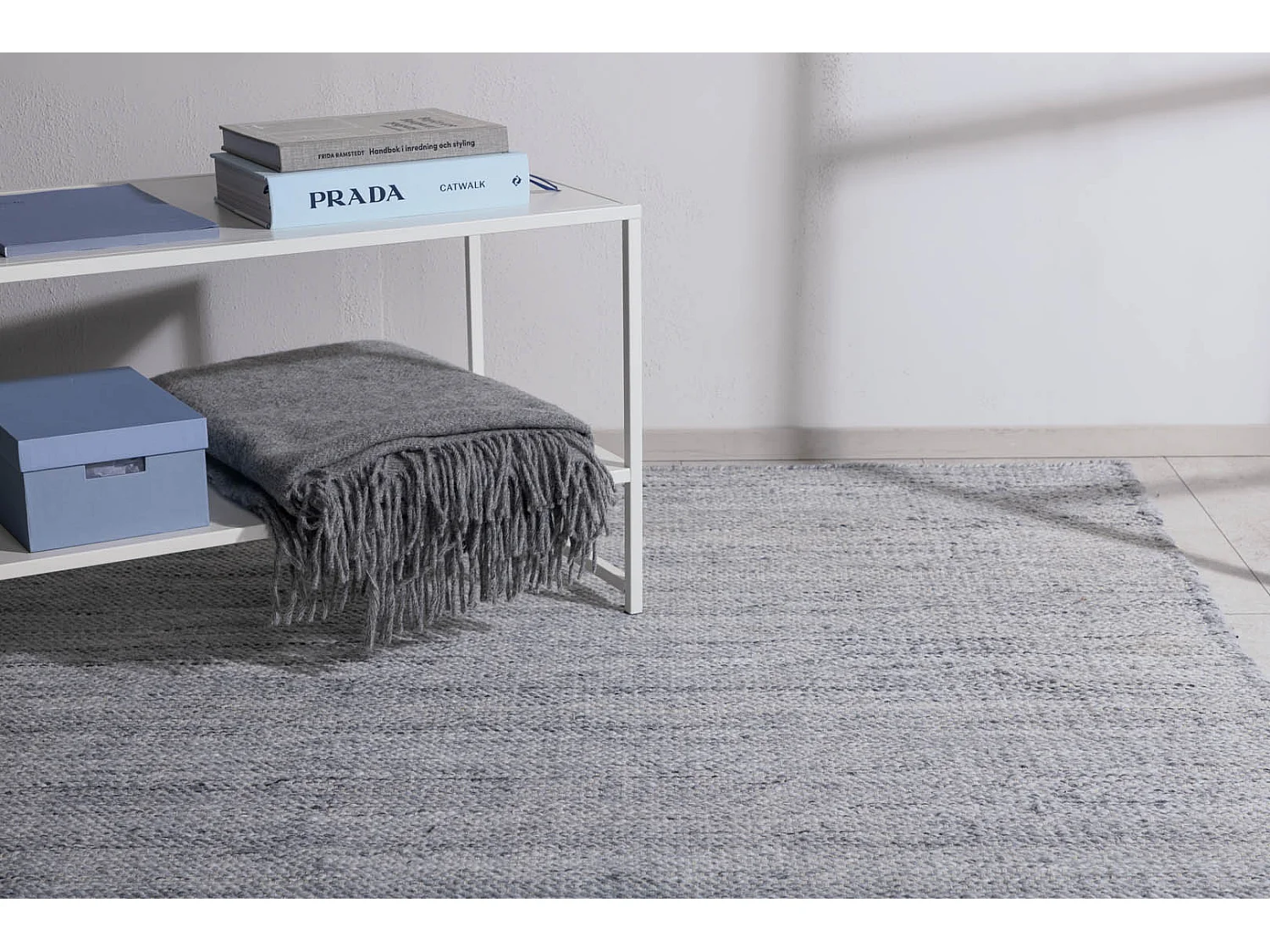 Devi vloerkleed 240x170 cm polyester grijs.