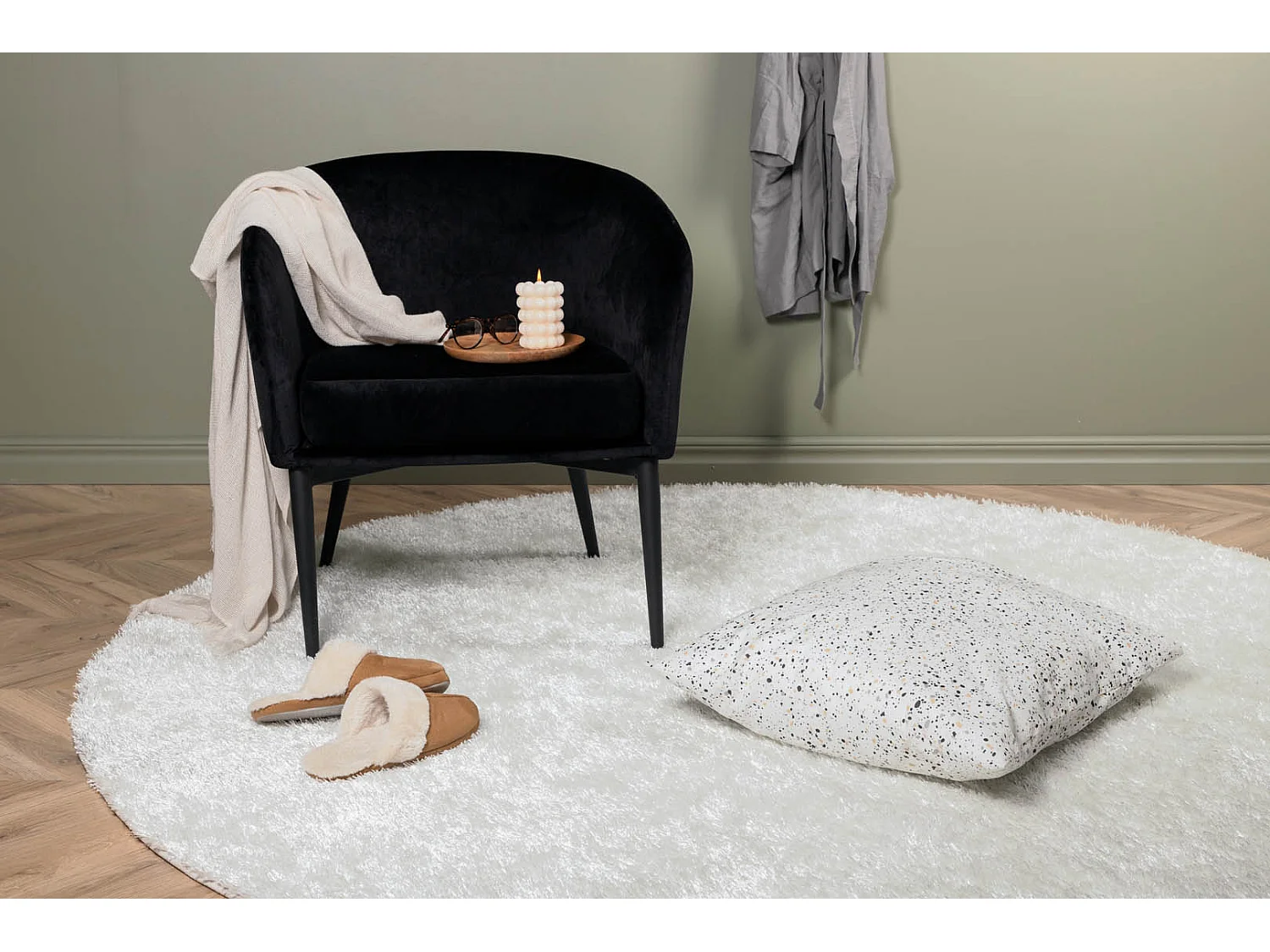 Tapis Rond "Mattis" 200cm  Blanc