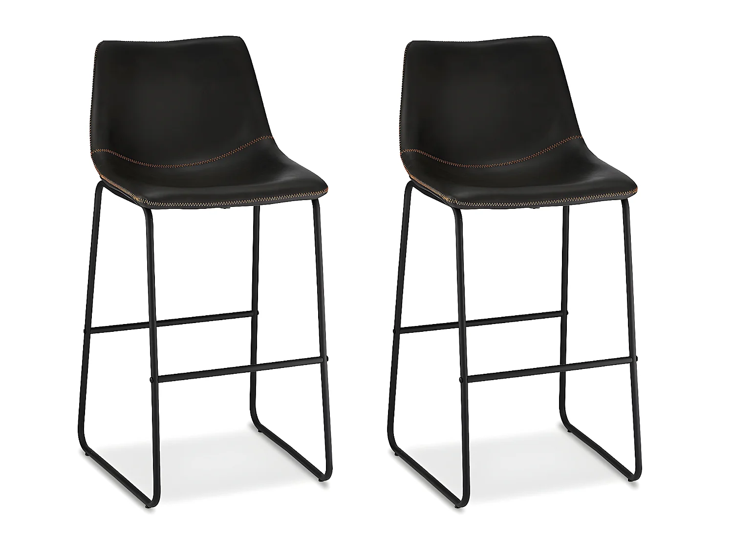 Imalo Barhocker in schwarzen Kunstleder und schwarzen Gestell.