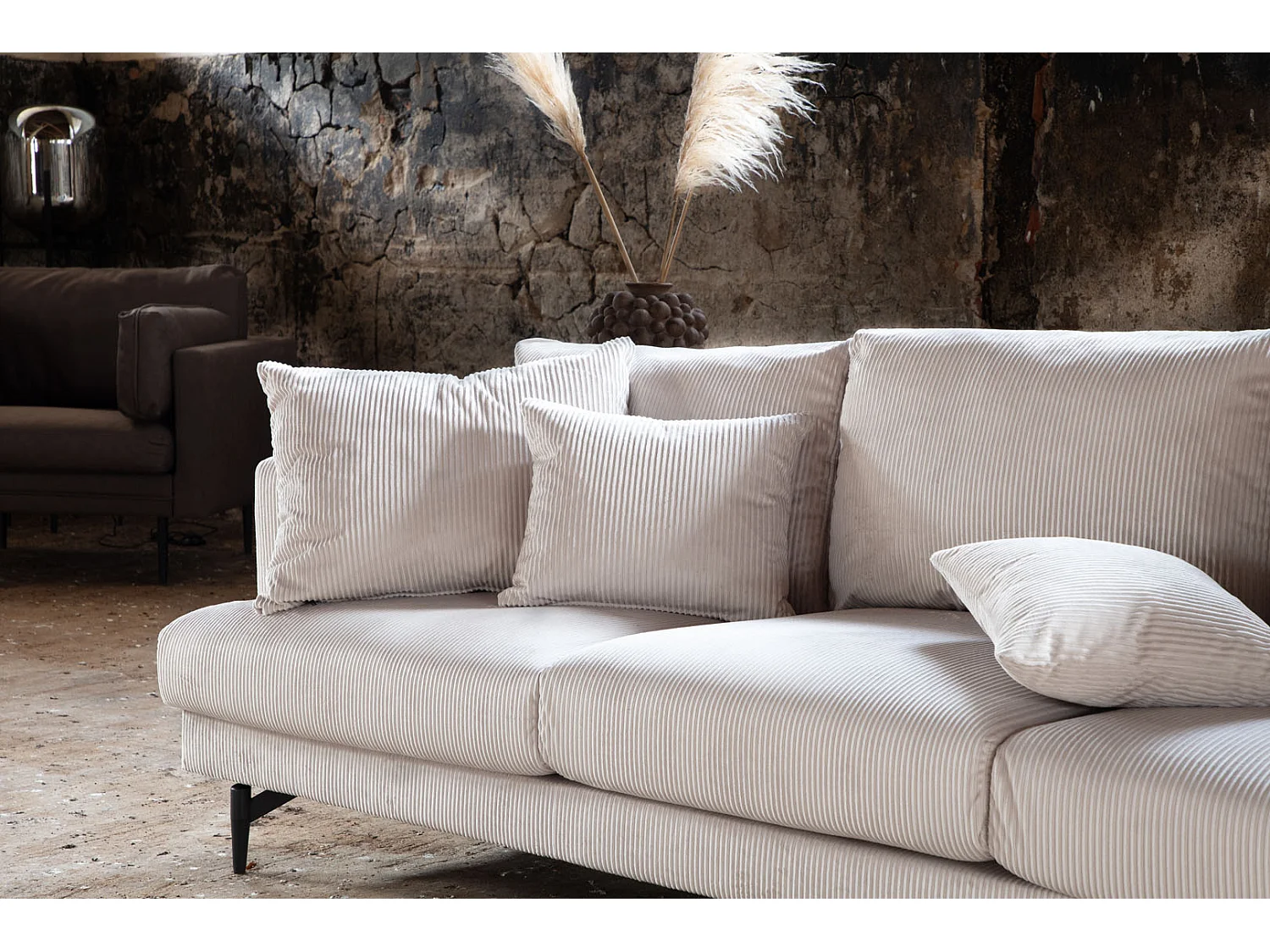 Sofia bank 3 persoons fluweel beige.