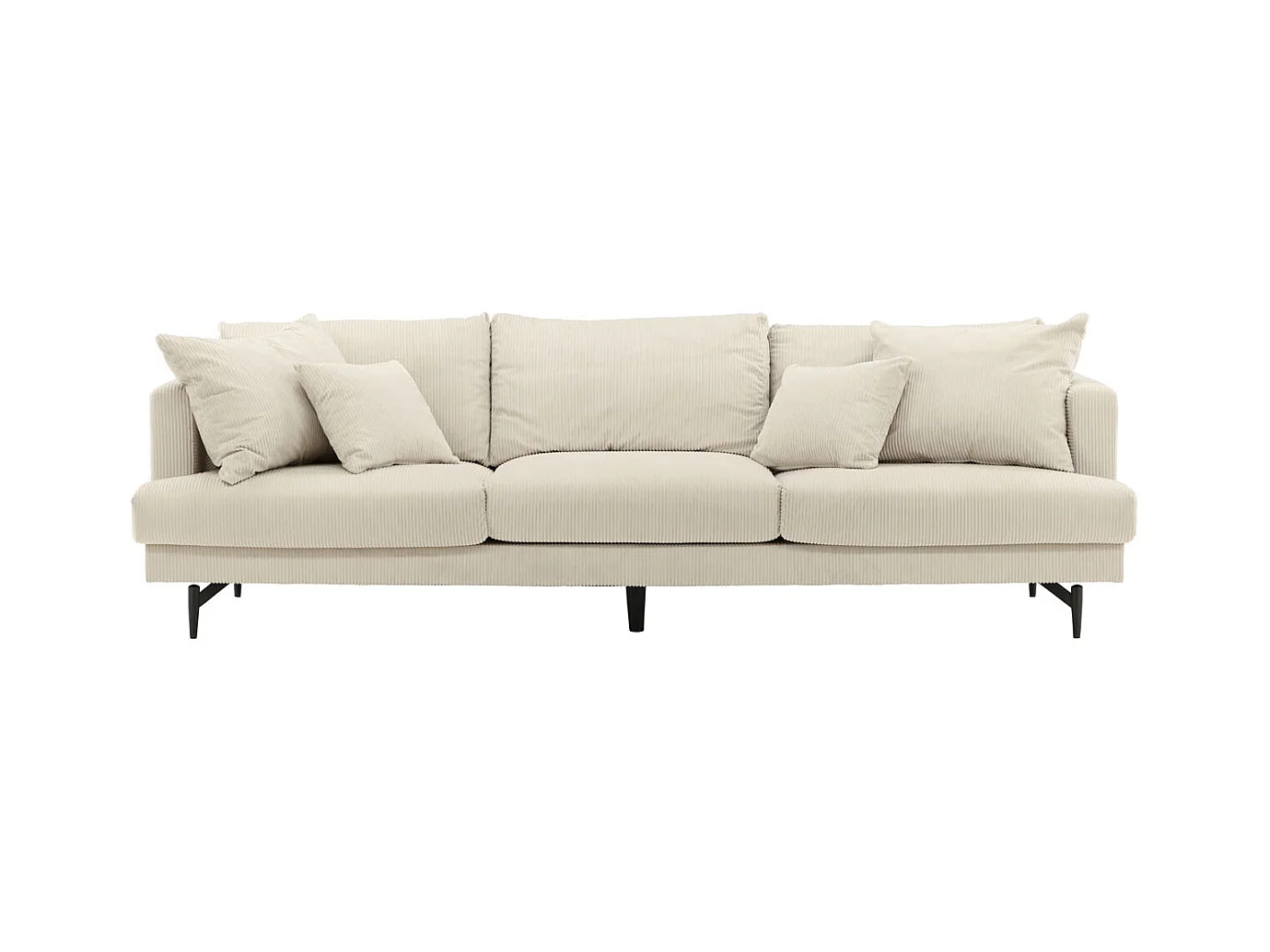 Canapé 3 Places en Velours Côtelé "Sofia" 260cm Beige
