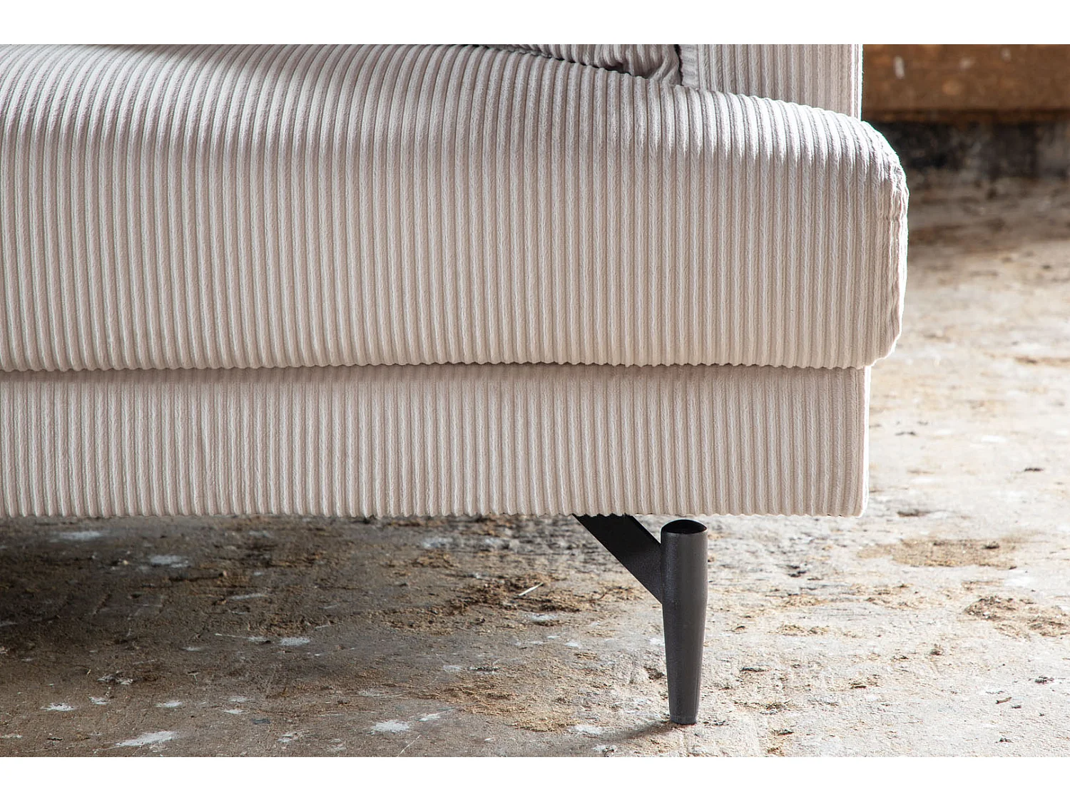 Canapé 3 Places en Velours Côtelé "Sofia" 260cm Beige