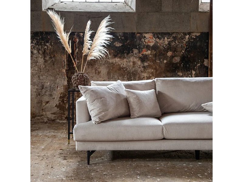 Canapé 3 Places en Velours Côtelé "Sofia" 260cm Beige