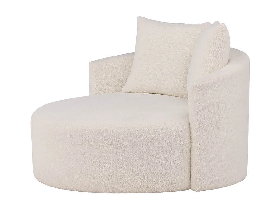 Kelso Sofa Ø116cm 2 Personen teddy weiß.