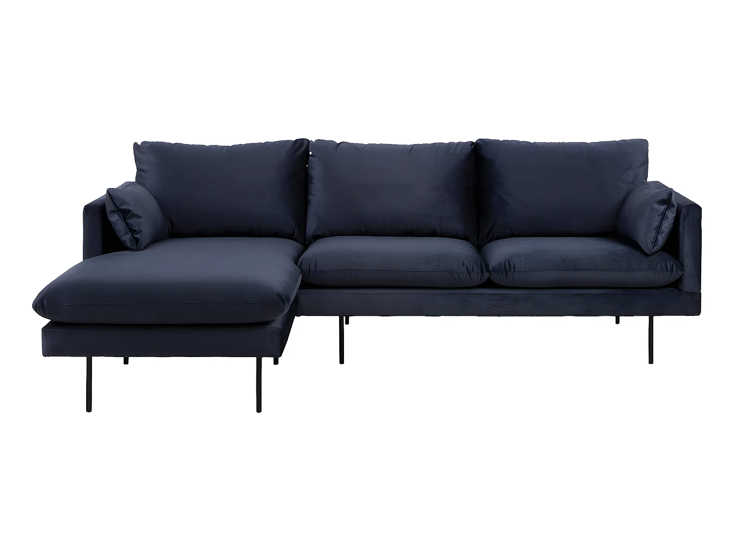 Sunny bank 2 personen met chaise longue, naar links gericht donkerblauw.