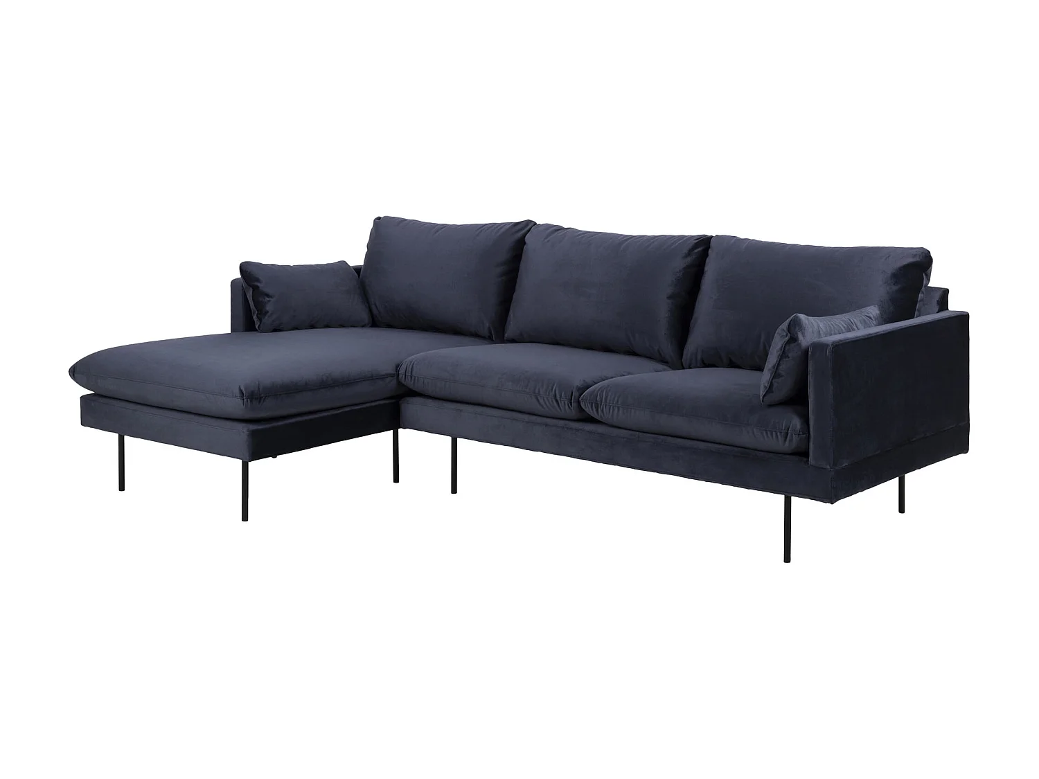 Sunny bank 2 personen met chaise longue, naar links gericht donkerblauw.