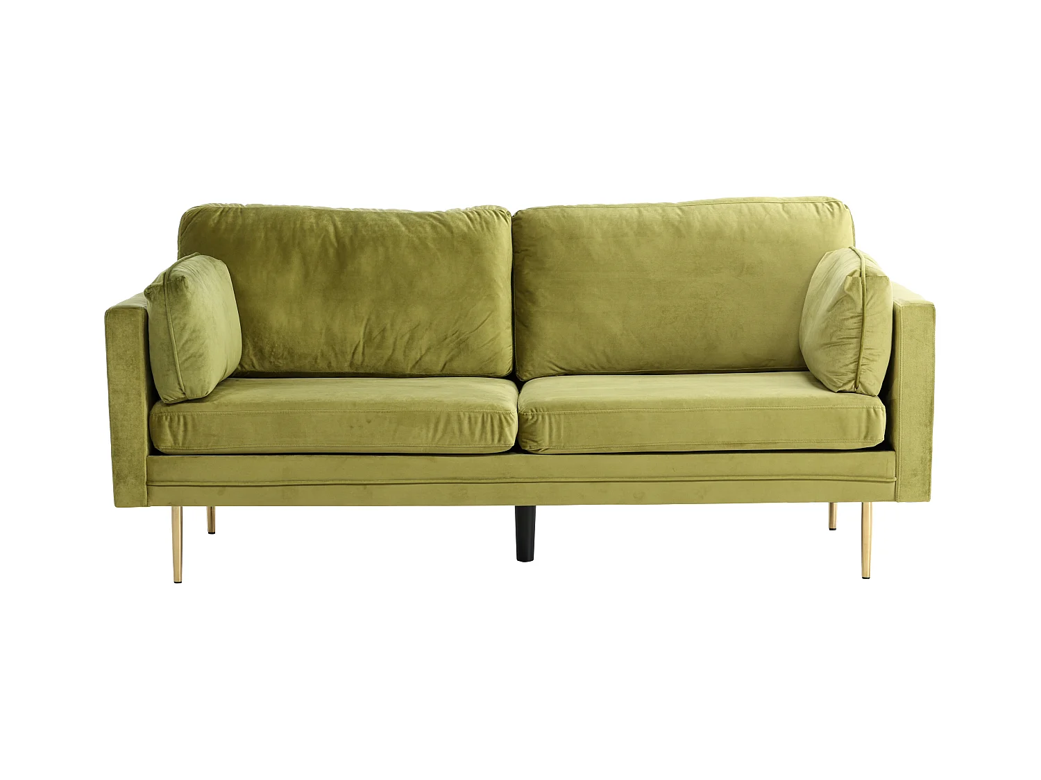 Canapé 3 Places en Velours "Boom" 203cm Vert & Or