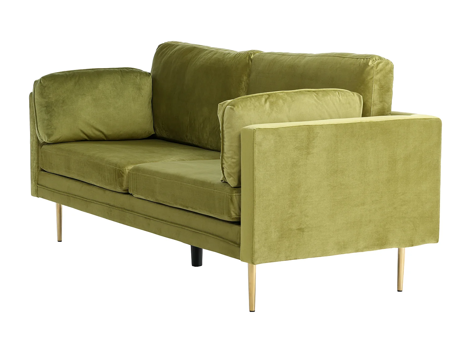 Canapé 3 Places en Velours "Boom" 203cm Vert & Or