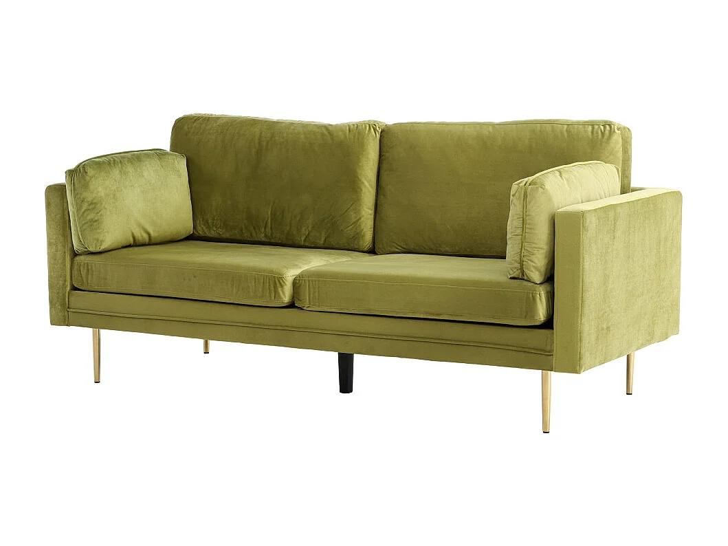 Canapé 3 Places en Velours "Boom" 203cm Vert & Or