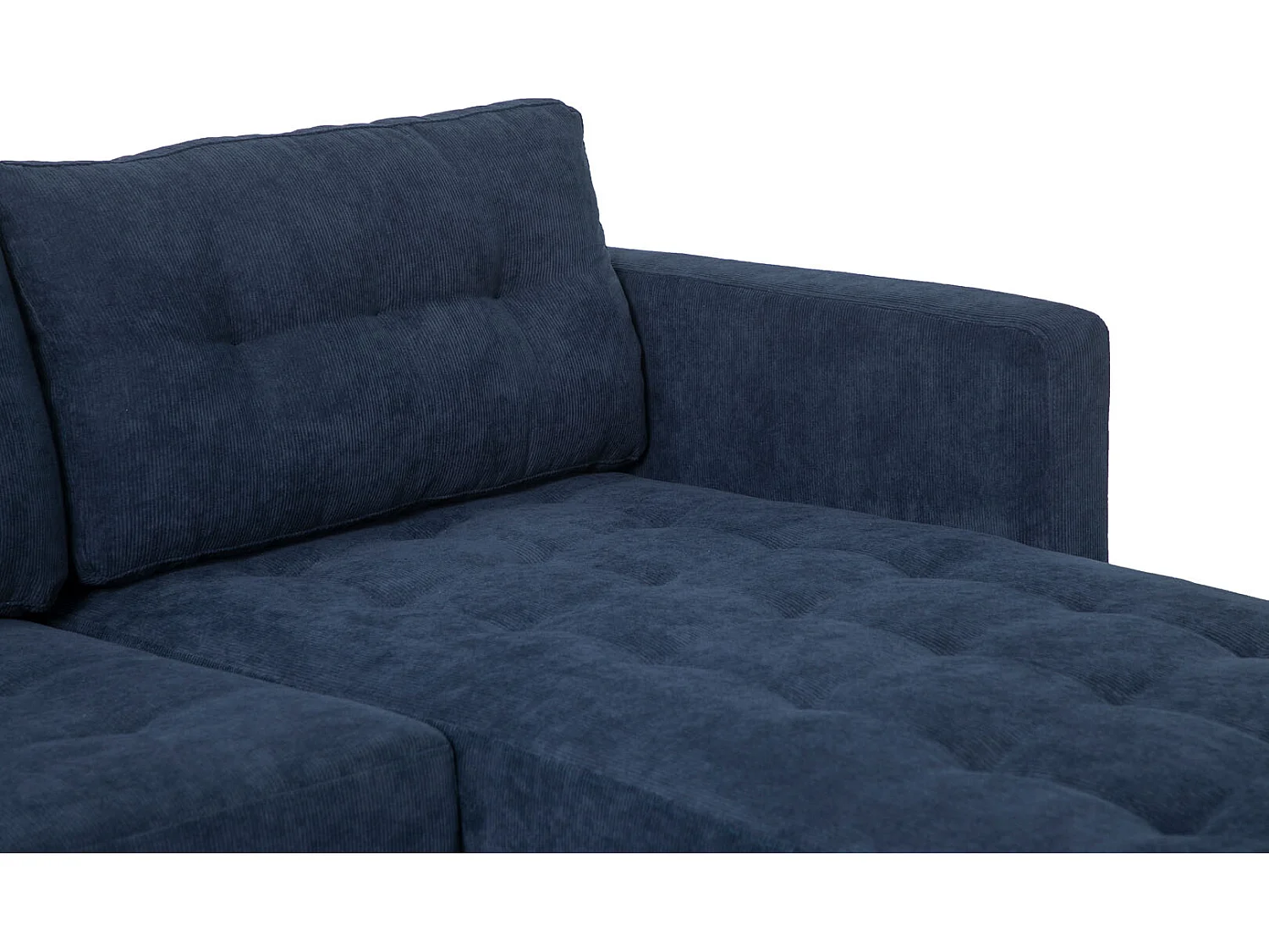Marino bank, chaise longue naar rechts of links gedraaid in fluweel blauw.