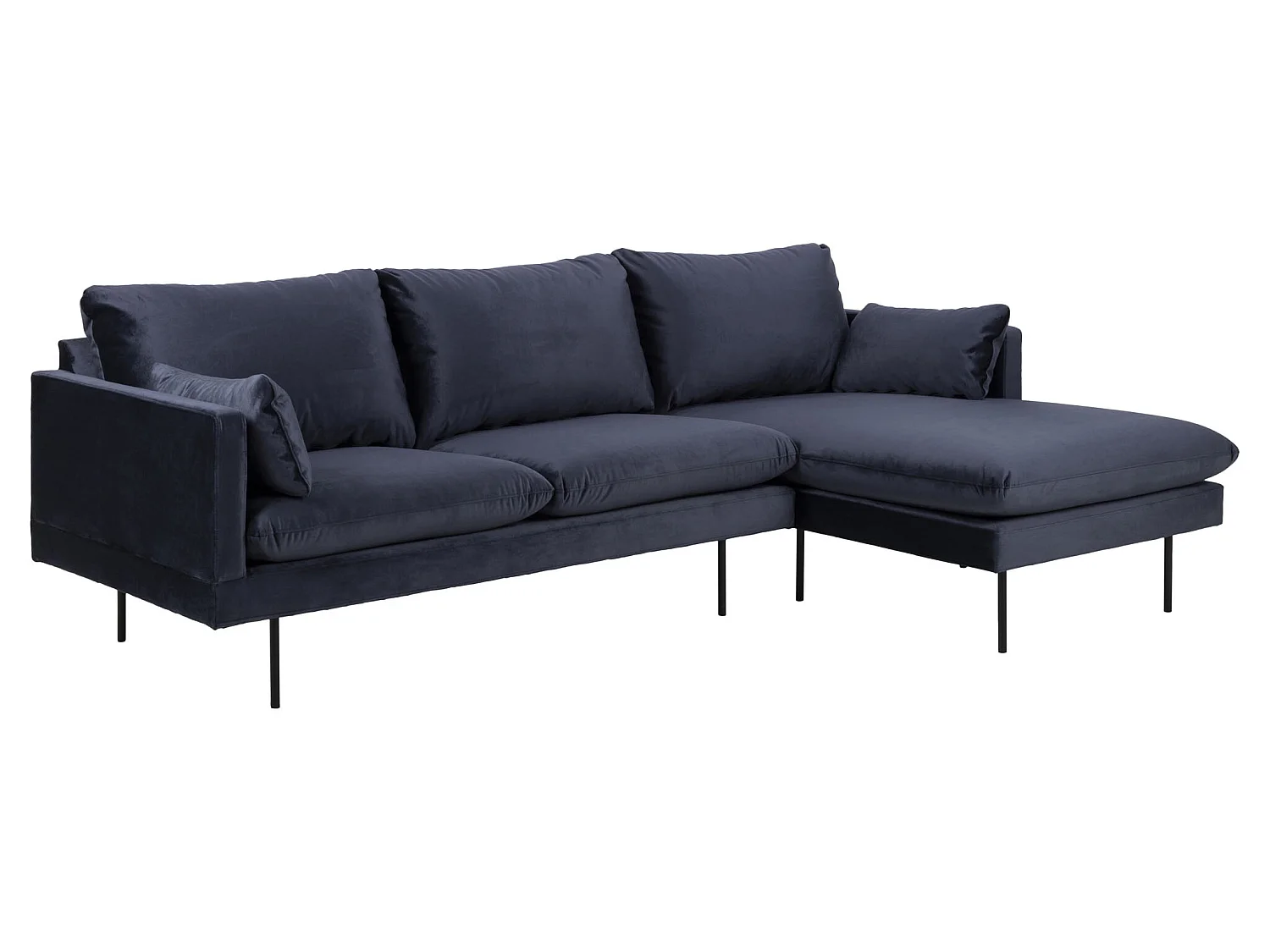 Sunny bank 2 personen met chaise longue, naar rechts gericht donkerblauw.