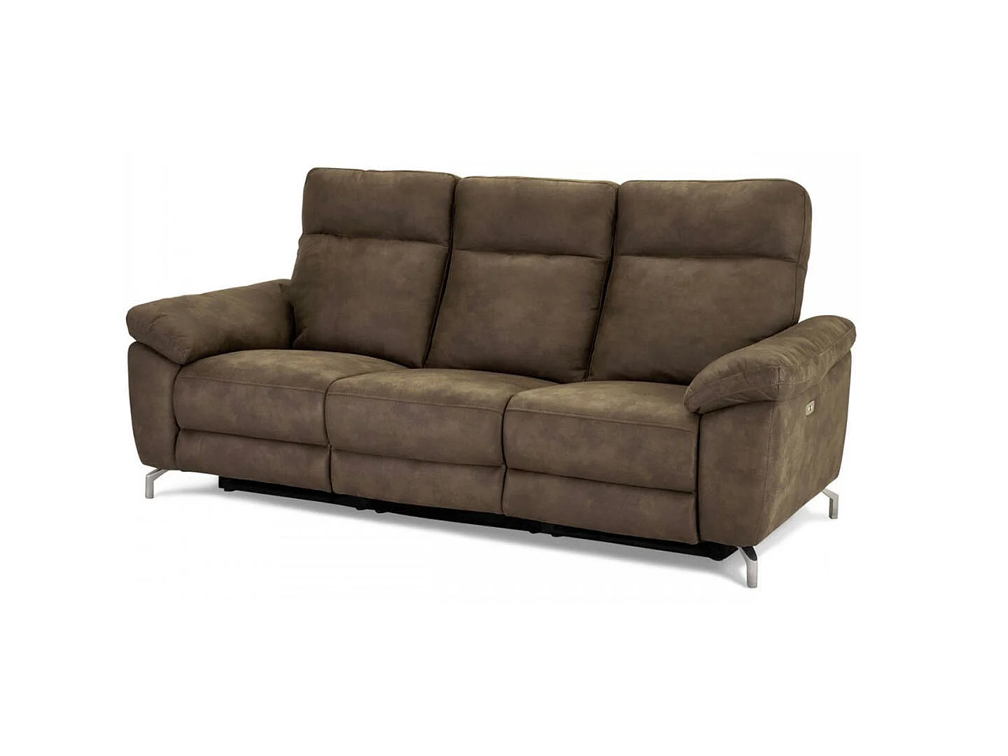 Sena Canapé 3 personnes avec moteur en tissu marron.