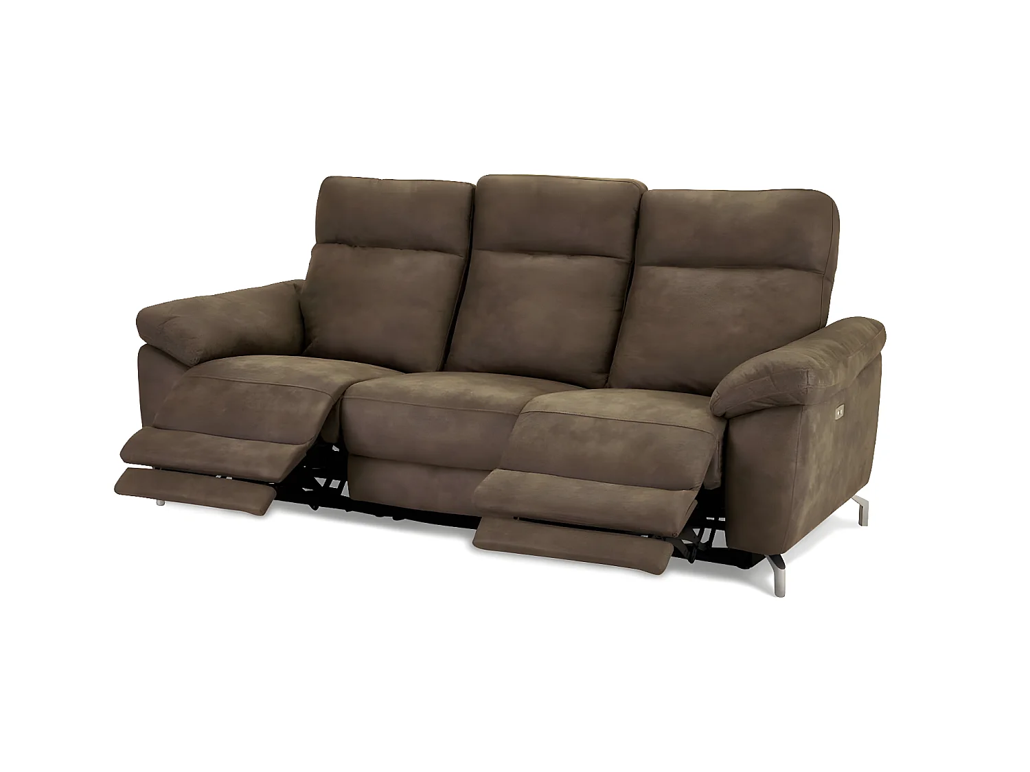 Sena Canapé 3 personnes avec moteur en tissu marron.