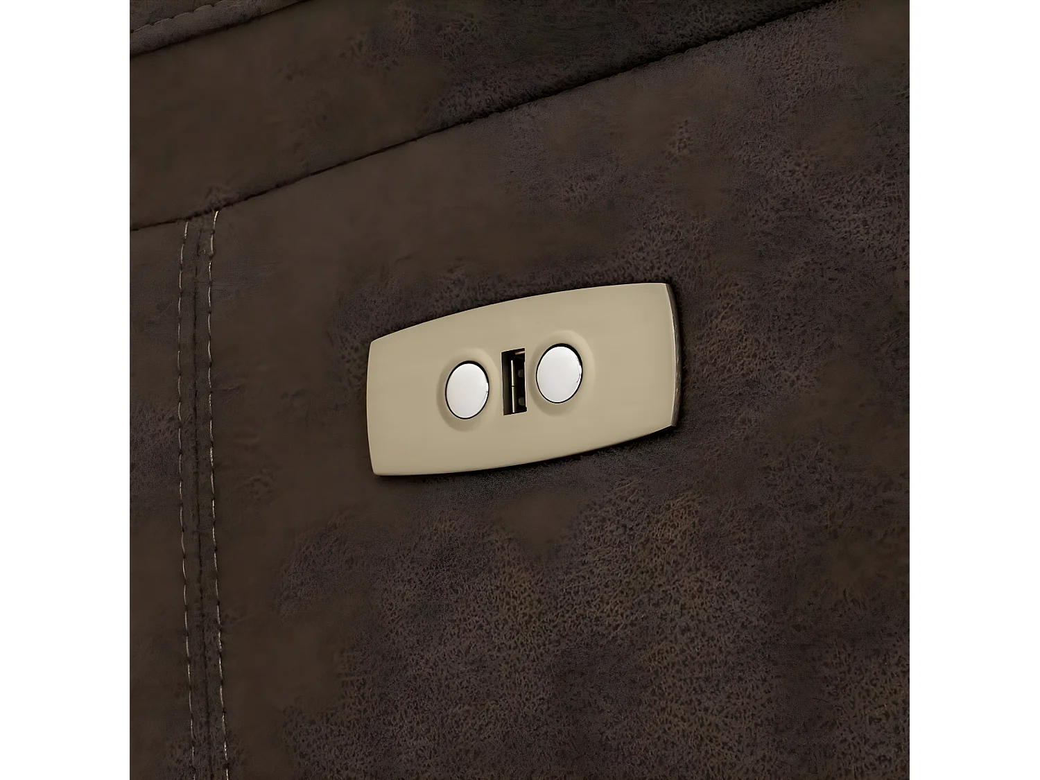 Sena Canapé 3 personnes avec moteur en tissu marron.