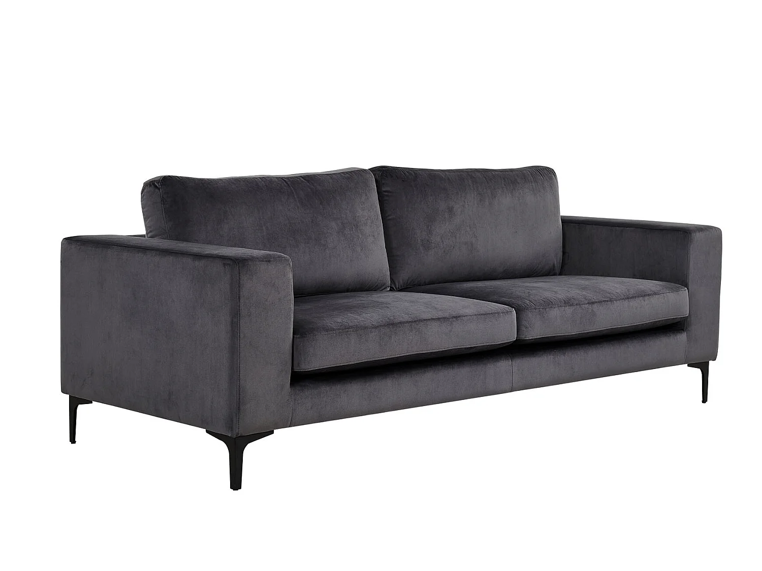 Canapé 3 Places en Velours "Bolero" 215cm Gris