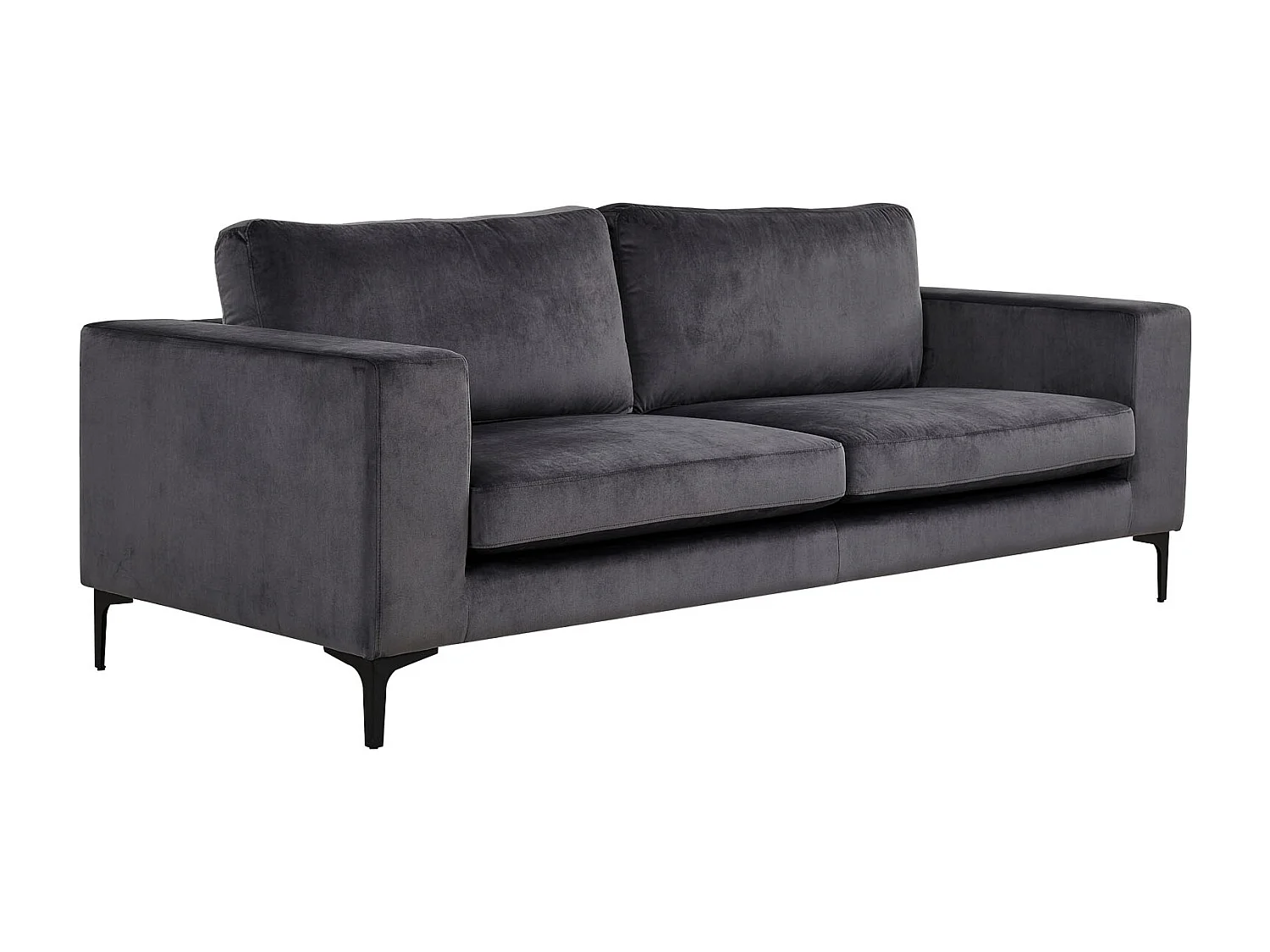 Bolero Canapé 3 personnes en velours, gris.