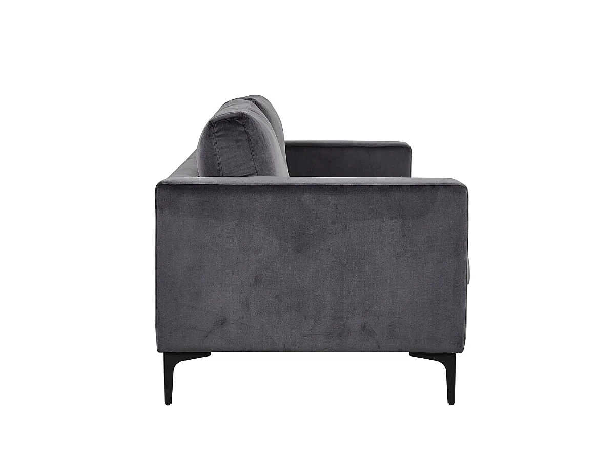 Canapé 3 places en velours gris BOLERO