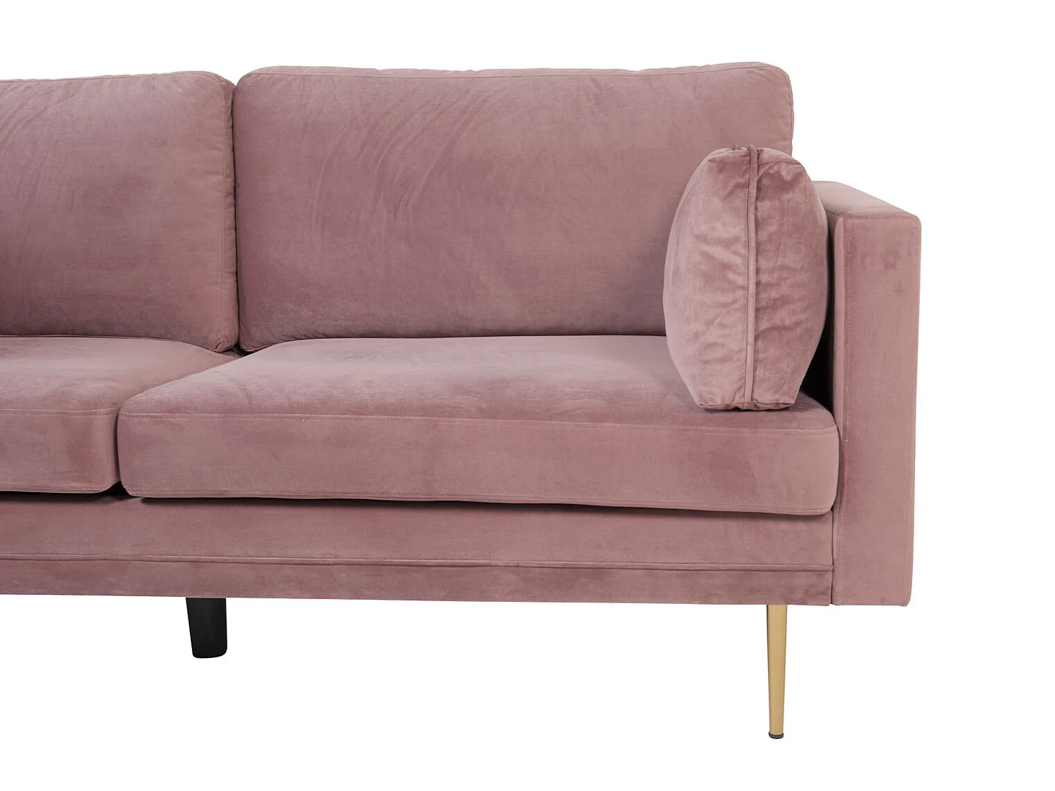 Canapé 3 Places en Velours "Boom" 203cm Rose & Or