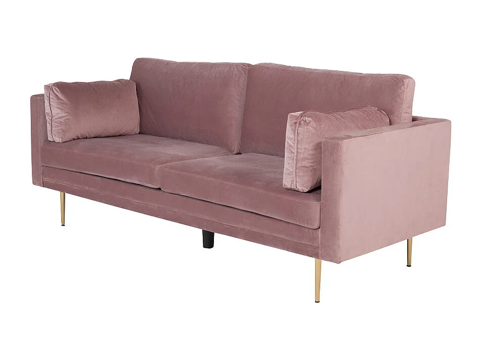 Canapé 3 Places en Velours "Boom" 203cm Rose & Or