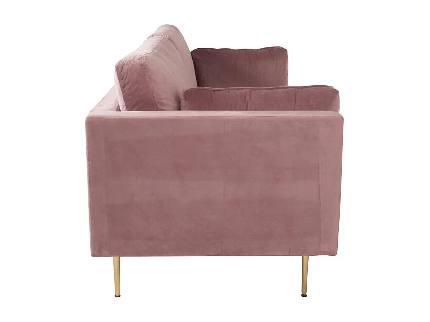 Canapé 3 Places en Velours "Boom" 203cm Rose & Or