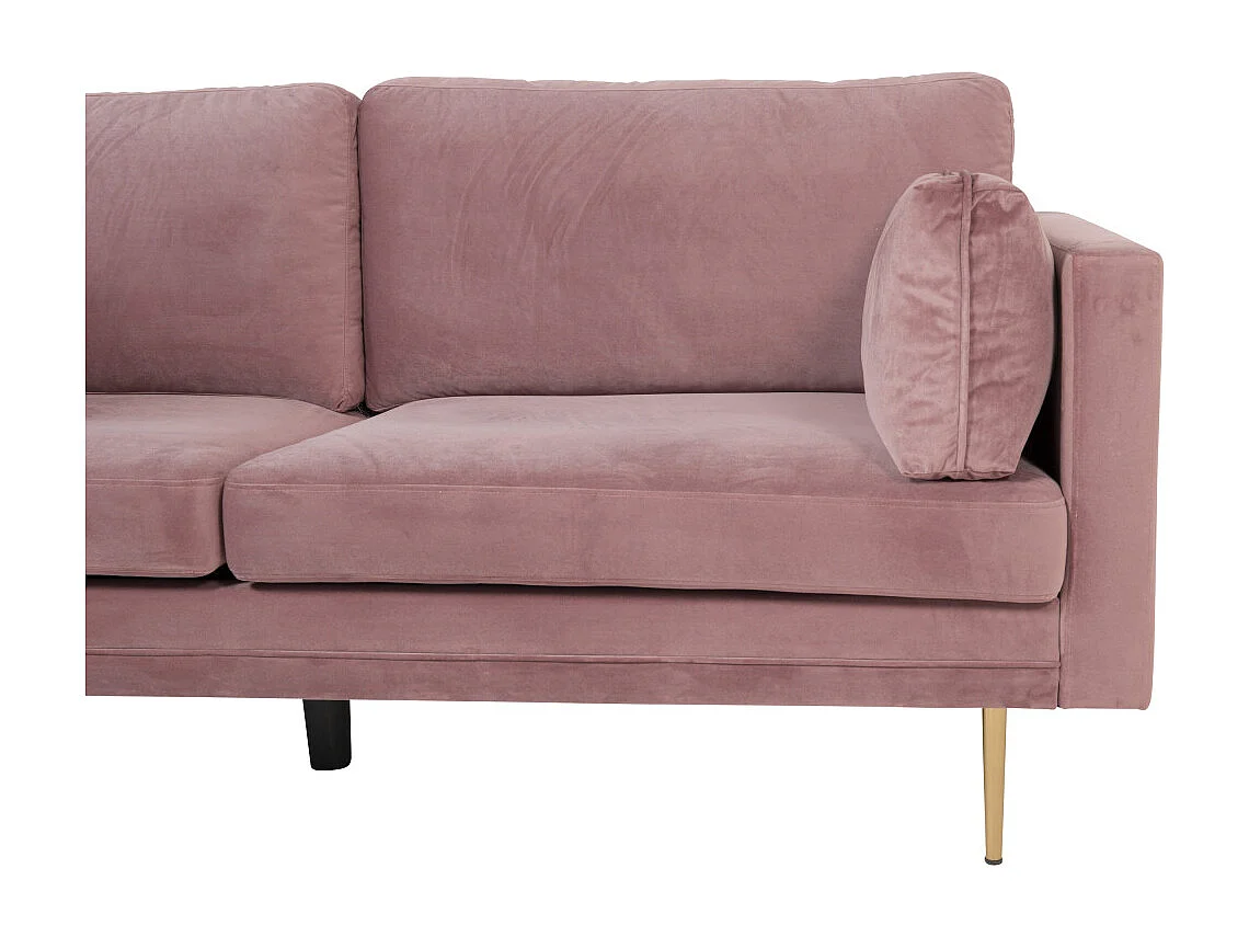 Canapé 3 Places en Velours "Boom" 203cm Rose & Or