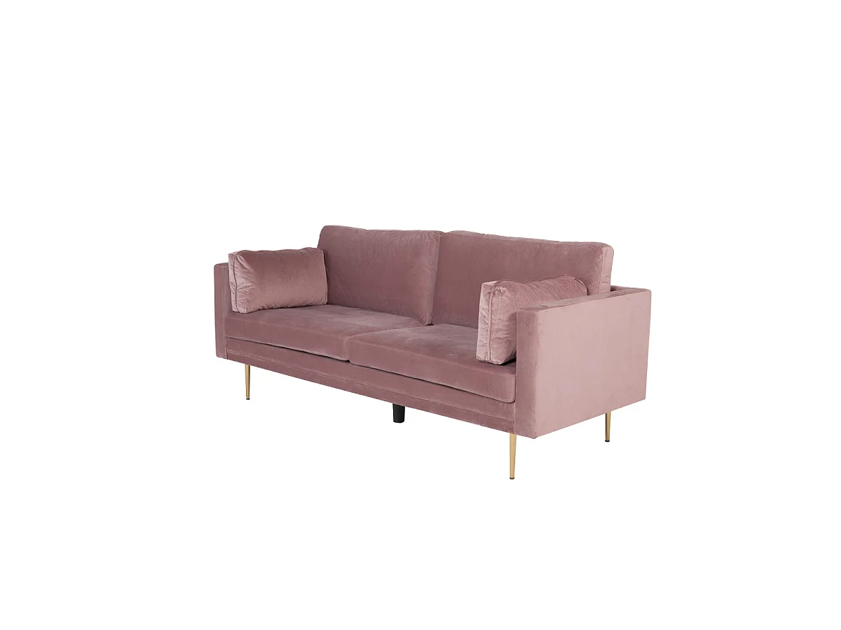 Boom bank 3 persoons velours oudroze.