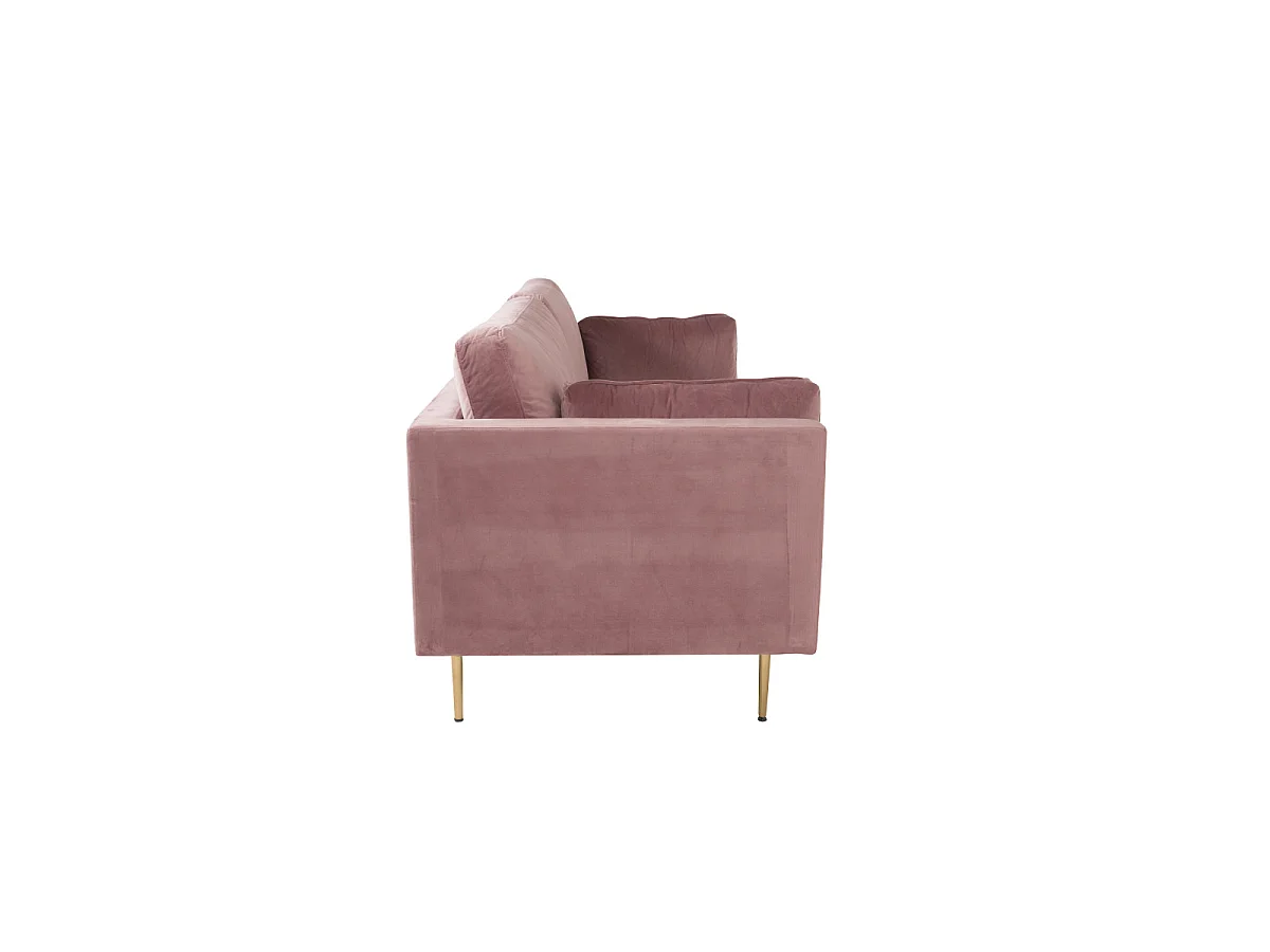Boom bank 3 persoons velours oudroze.
